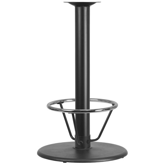 24'' Round Restaurant Table Base with 4'' Dia. Bar Height Column and Foot Ring XU-TR24-BAR-4CFR-GG
