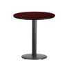 24'' Round Mahogany Laminate Table Top with 18'' Round Table Height Base XU-RD-24-MAHTB-TR18-GG