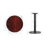 24'' Round Mahogany Laminate Table Top with 18'' Round Table Height Base XU-RD-24-MAHTB-TR18-GG