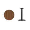 24'' Round Walnut Laminate Table Top with 18'' Round Table Height Base XU-RD-24-WALTB-TR18-GG