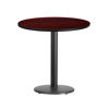 30'' Round Mahogany Laminate Table Top with 18'' Round Table Height Base XU-RD-30-MAHTB-TR18-GG