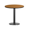 30'' Round Natural Laminate Table Top with 18'' Round Table Height Base XU-RD-30-NATTB-TR18-GG