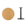 30'' Round Natural Laminate Table Top with 18'' Round Table Height Base XU-RD-30-NATTB-TR18-GG