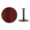 36'' Round Mahogany Laminate Table Top with 24'' Round Table Height Base XU-RD-36-MAHTB-TR24-GG