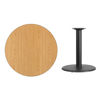 36'' Round Natural Laminate Table Top with 24'' Round Table Height Base XU-RD-36-NATTB-TR24-GG