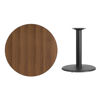 36'' Round Walnut Laminate Table Top with 24'' Round Table Height Base XU-RD-36-WALTB-TR24-GG
