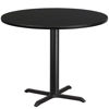 42'' Round Black Laminate Table Top with 33'' x 33'' Table Height Base XU-RD-42-BLKTB-T3333-GG