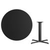 42'' Round Black Laminate Table Top with 33'' x 33'' Table Height Base XU-RD-42-BLKTB-T3333-GG