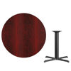 42'' Round Mahogany Laminate Table Top with 33'' x 33'' Table Height Base XU-RD-42-MAHTB-T3333-GG