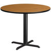 42'' Round Natural Laminate Table Top with 33'' x 33'' Table Height Base XU-RD-42-NATTB-T3333-GG
