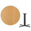 42'' Round Natural Laminate Table Top with 33'' x 33'' Table Height Base XU-RD-42-NATTB-T3333-GG