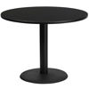 42'' Round Black Laminate Table Top with 24'' Round Table Height Base XU-RD-42-BLKTB-TR24-GG