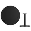 42'' Round Black Laminate Table Top with 24'' Round Table Height Base XU-RD-42-BLKTB-TR24-GG