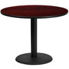 42'' Round Mahogany Laminate Table Top with 24'' Round Table Height Base XU-RD-42-MAHTB-TR24-GG