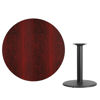42'' Round Mahogany Laminate Table Top with 24'' Round Table Height Base XU-RD-42-MAHTB-TR24-GG