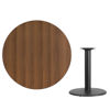 42'' Round Walnut Laminate Table Top with 24'' Round Table Height Base XU-RD-42-WALTB-TR24-GG