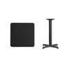 24'' Square Black Laminate Table Top with 22'' x 22'' Table Height Base XU-BLKTB-2424-T2222-GG