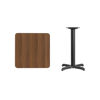 24'' Square Walnut Laminate Table Top with 22'' x 22'' Table Height Base XU-WALTB-2424-T2222-GG