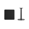 24'' Square Black Laminate Table Top with 18'' Round Table Height Base XU-BLKTB-2424-TR18-GG