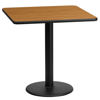 24'' Square Natural Laminate Table Top with 18'' Round Table Height Base XU-NATTB-2424-TR18-GG