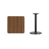 24'' Square Walnut Laminate Table Top with 18'' Round Table Height Base XU-WALTB-2424-TR18-GG