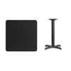 30'' Square Black Laminate Table Top with 22'' x 22'' Table Height Base XU-BLKTB-3030-T2222-GG