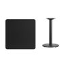 30'' Square Black Laminate Table Top with 18'' Round Table Height Base XU-BLKTB-3030-TR18-GG