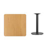 30'' Square Natural Laminate Table Top with 18'' Round Table Height Base XU-NATTB-3030-TR18-GG