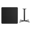 36'' Square Black Laminate Table Top with 30'' x 30'' Table Height Base XU-BLKTB-3636-T3030-GG