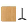 36'' Square Natural Laminate Table Top with 30'' x 30'' Table Height Base XU-NATTB-3636-T3030-GG
