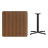 36'' Square Walnut Laminate Table Top with 30'' x 30'' Table Height Base XU-WALTB-3636-T3030-GG