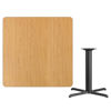 42'' Square Natural Laminate Table Top with 33'' x 33'' Table Height Base XU-NATTB-4242-T3333-GG