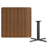 42'' Square Walnut Laminate Table Top with 33'' x 33'' Table Height Base XU-WALTB-4242-T3333-GG