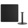 42'' Square Black Laminate Table Top with 24'' Round Table Height Base XU-BLKTB-4242-TR24-GG