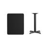 24'' x 30'' Rectangular Black Laminate Table Top with 22'' x 22'' Table Height Base XU-BLKTB-2430-T2222-GG