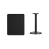 24'' x 30'' Rectangular Black Laminate Table Top with 18'' Round Table Height Base XU-BLKTB-2430-TR18-GG