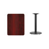 24'' x 30'' Rectangular Mahogany Laminate Table Top with 18'' Round Table Height Base XU-MAHTB-2430-TR18-GG