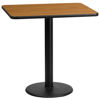 24'' x 30'' Rectangular Natural Laminate Table Top with 18'' Round Table Height Base XU-NATTB-2430-TR18-GG