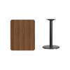 24'' x 30'' Rectangular Walnut Laminate Table Top with 18'' Round Table Height Base XU-WALTB-2430-TR18-GG
