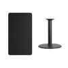 24'' x 42'' Rectangular Black Laminate Table Top with 24'' Round Table Height Base XU-BLKTB-2442-TR24-GG