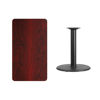 24'' x 42'' Rectangular Mahogany Laminate Table Top with 24'' Round Table Height Base XU-MAHTB-2442-TR24-GG