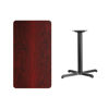 24'' x 42'' Rectangular Mahogany Laminate Table Top with 23.5'' x 29.5'' Table Height Base XU-MAHTB-2442-T2230-GG