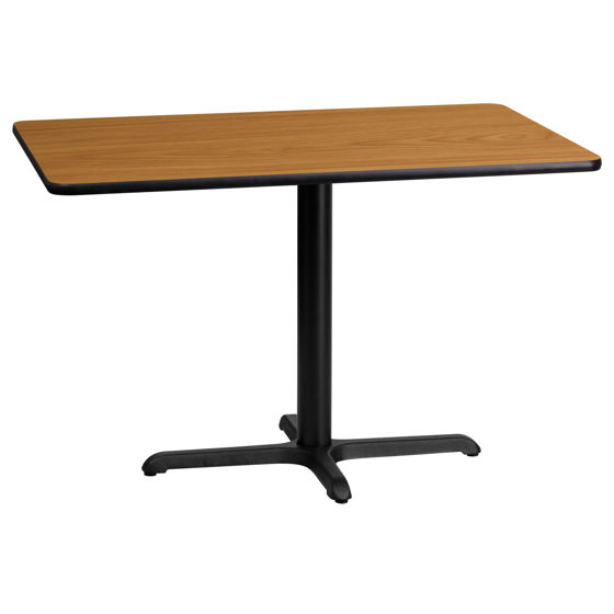 24'' x 42'' Rectangular Natural Laminate Table Top with 23.5'' x 29.5'' Table Height Base XU-NATTB-2442-T2230-GG