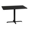 30'' x 42'' Rectangular Black Laminate Table Top with 23.5'' x 29.5'' Table Height Base XU-BLKTB-3042-T2230-GG