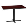 30'' x 42'' Rectangular Mahogany Laminate Table Top with 23.5'' x 29.5'' Table Height Base XU-MAHTB-3042-T2230-GG