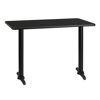 30'' x 42'' Rectangular Black Laminate Table Top with 5'' x 22'' Table Height Bases XU-BLKTB-3042-T0522-GG