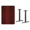 30'' x 42'' Rectangular Mahogany Laminate Table Top with 5'' x 22'' Table Height Bases XU-MAHTB-3042-T0522-GG