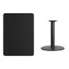 30'' x 42'' Rectangular Black Laminate Table Top with 24'' Round Table Height Base XU-BLKTB-3042-TR24-GG