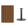 30'' x 42'' Rectangular Walnut Laminate Table Top with 24'' Round Table Height Base XU-WALTB-3042-TR24-GG