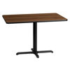 30'' x 45'' Rectangular Walnut Laminate Table Top with 23.5'' x 29.5'' Table Height Base XU-WALTB-3045-T2230-GG